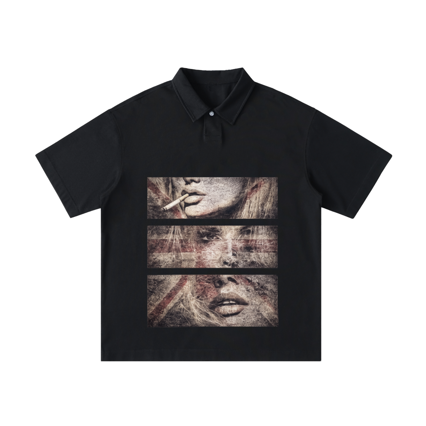 Loose Cotton Short-Sleeve Polo Shirt